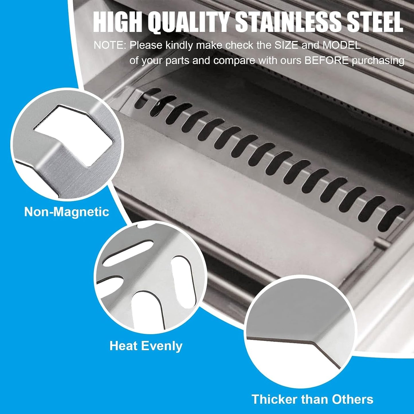 Flame Tamer & Heat Plate Shield Kit for Bull Grills – Fits 18248, 87049, 69009