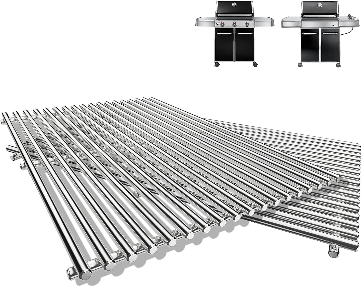 19.5" Cooking Grates for Weber Genesis 300 Series, Genesis E310 E320 E330 S310 S320 S330, Replacement Parts for Weber 7528/7524, 304 Stainless Steel