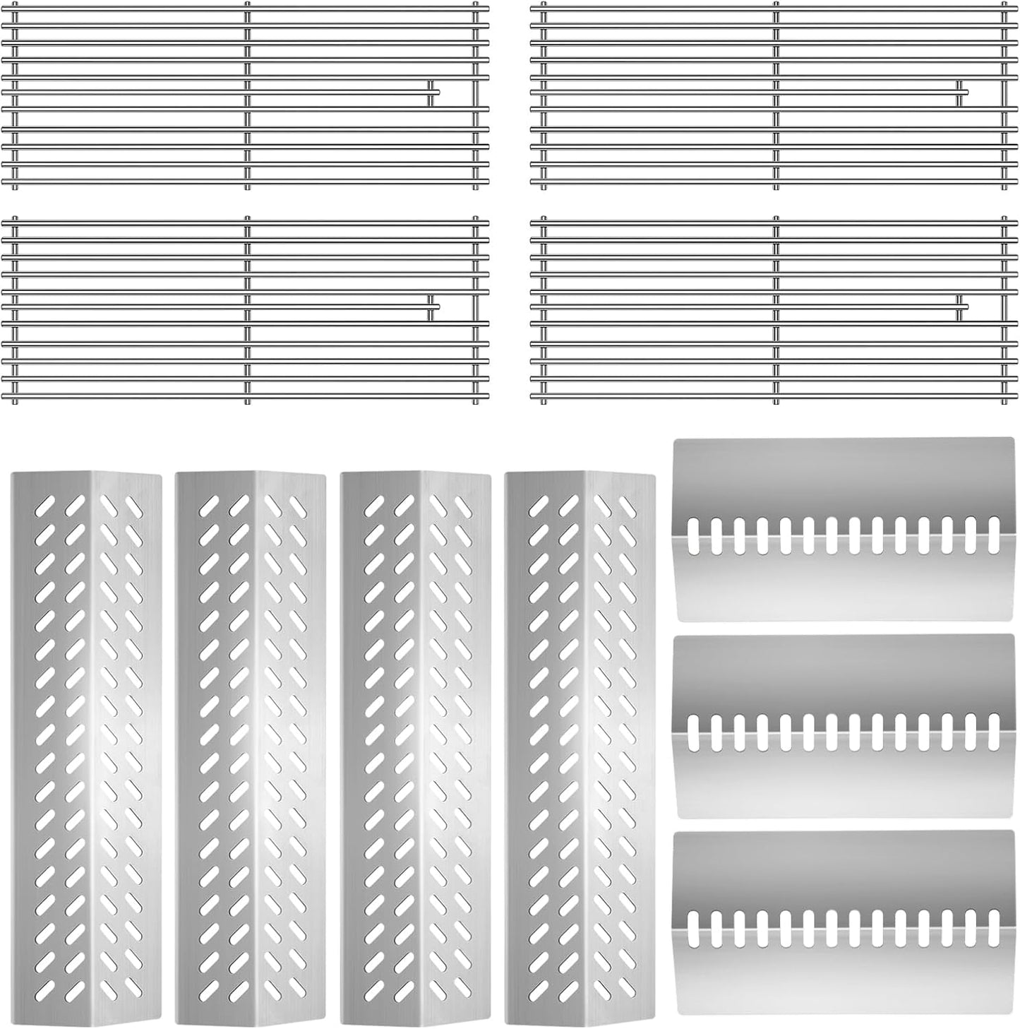 4-Burner Grill Grate, Flame Tamer & Heat Shield Kit for Bull, Blaze, Lion, Cal Flame Grills