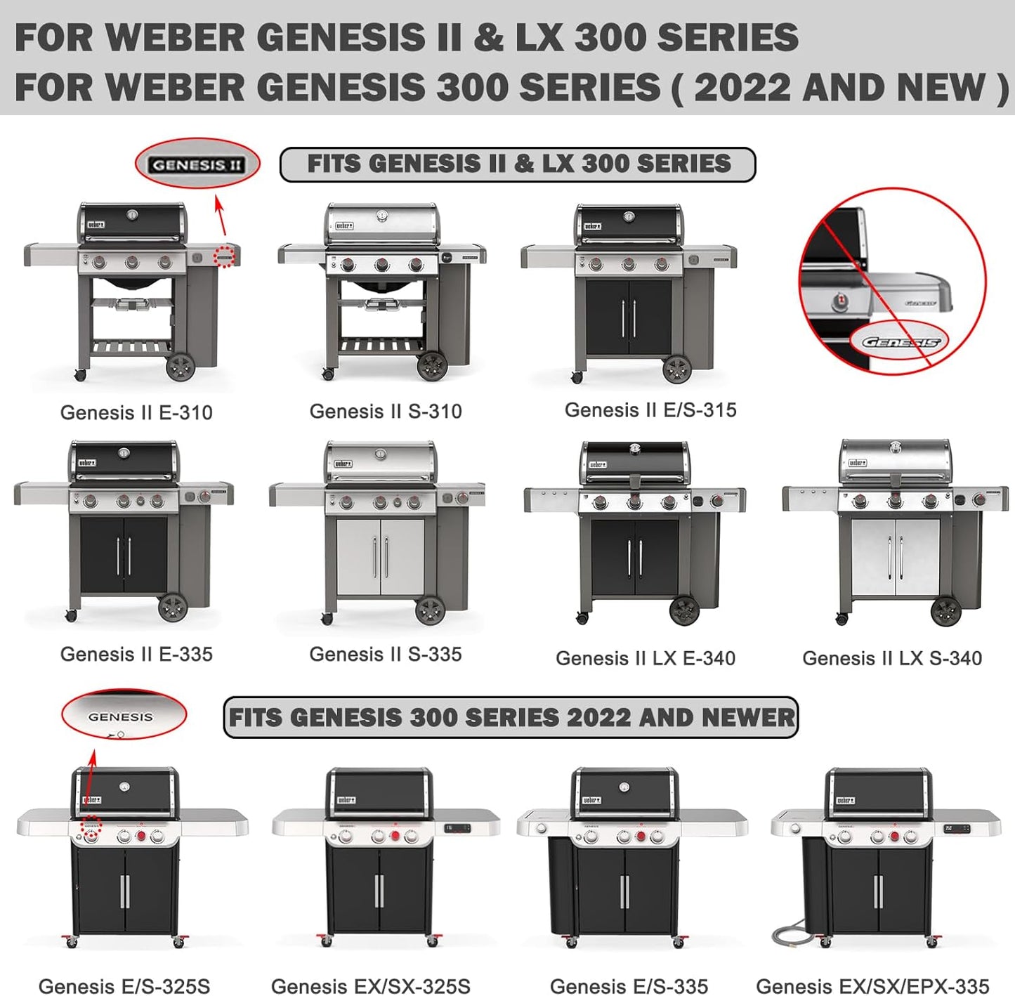 Genesis II Replacement Flavorizer Bars 66795 Parts for Weber Genesis II E-310 E-335 E-330 II GS4 Grill Parts 66032 Flavor Bars Weber Genesis II Grill Part Genesis 2 LX 300 Series LX S-340 E-340 E-325S