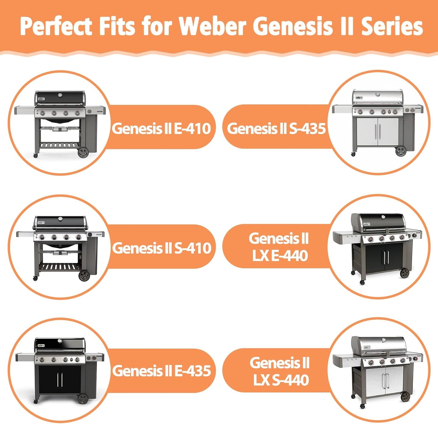 Grill Replacement Parts Grill Grates Flavorizer Bars for Weber Genesis II and Genesis II LX 400 Series, Genesis ll LX E-440/S-440, Genesis ll S-410/E-410, Genesis ll 435 Gas Grills
