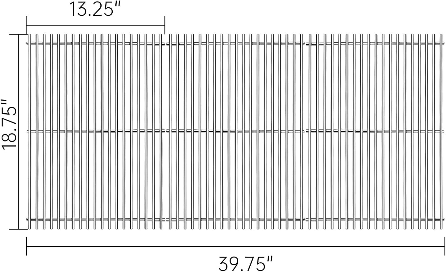 Grill Grates Parts for Weber Genesis Grill 66803, 66096, Weber Genesis II E-610, Genesis II LX E-640 S-640, CSE-315, CSS-315, 18”Stainless Steel Grids BBQ Gas Grill Replacement Parts