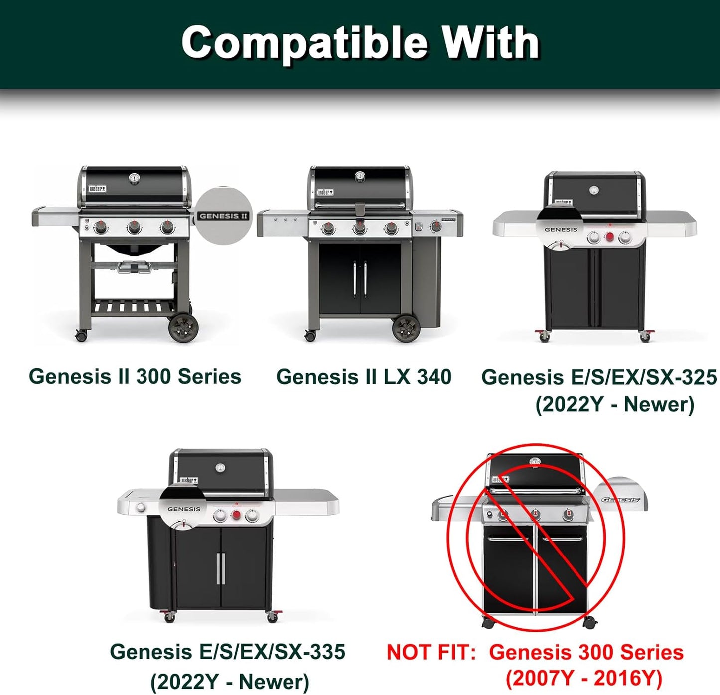 Genesis II E-310 Flavorizer Bars Replacement Parts for Weber Genesis II E-335 II E-310 II SE-310 II E-315 II S-335 GS4 Genesis 2 Grill Parts Genesis E-325S SX-335 SX-325S EX-335 66795 Flavor Bars