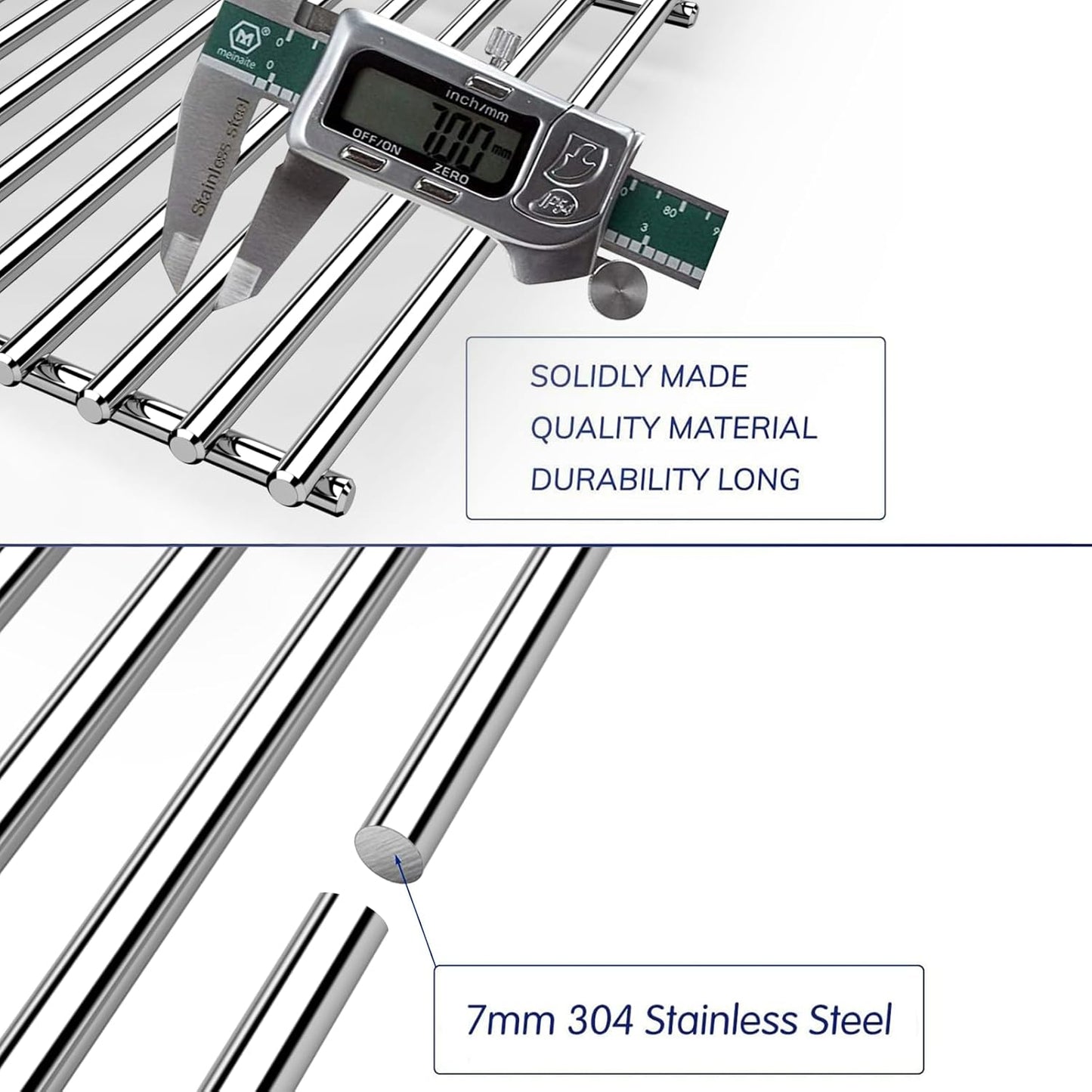 7528 304 Stainless Steel Cooking Grates for Weber Genesis E and S Series 300 E310 E320 S310 S320 Gas Grills, weber genesis grill grates, Weber Genesis Grill Parts, 19.5 x 12.9 inch