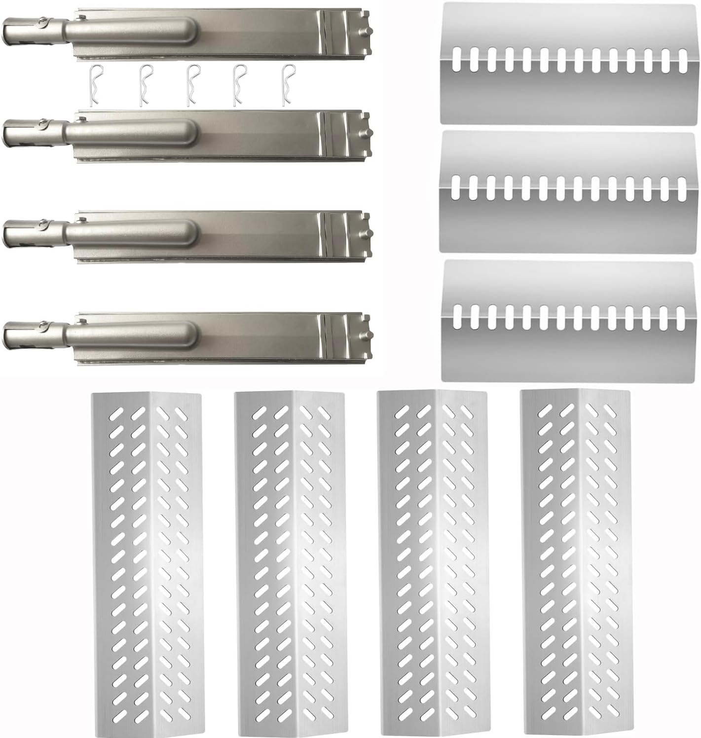 Bull Grill Burner, Flame Tamer & Heat Shield Kit – Fits Bull, Lion, Cal Flame 4-Burner Grills