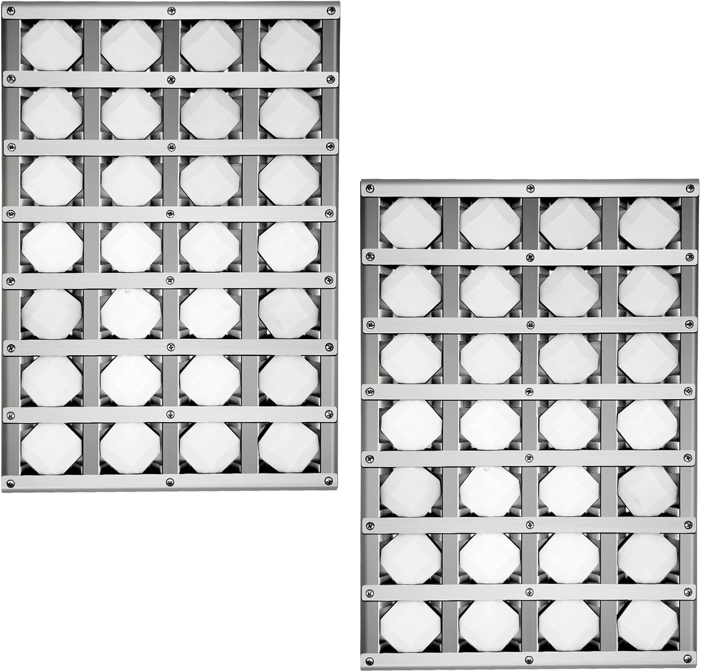 17.875" Grill Heat Plates Grill Briquette Tray for Alfresco Grill ALX2-30C, ALX2-42C, ALX2-42RFG, ALX2-56, ALX2-56BFG, Stainless Steel BBQ Heat Shield Flame Tamer with 56 Ceramic Briquettes