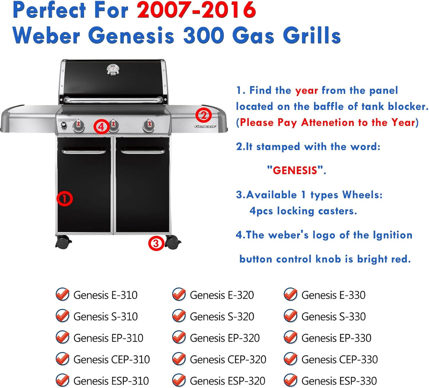 Genesis E330 Grill Parts 7621 Flavorizer Bars Heat Deflector Sear Burner Replacement Parts for Weber Genesis 300 Parts E-310 E-330 S-330 S-310 E-320 Genesis 4 Burner Grill Parts 330 Sear Burner Tube