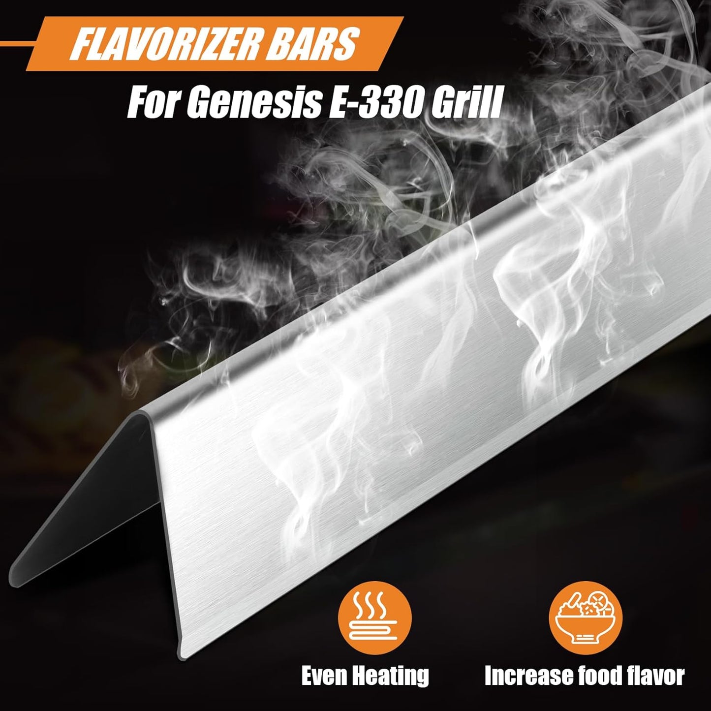 Grill Parts for Weber Genesis 300 Series, 62752 7620 7621 Burner Tube Set Flavorizer Bars Heat Deflectors , Replacement Grill Parts for Weber Genesis E-310, E-320, E-330, S-310, S-320, S-330