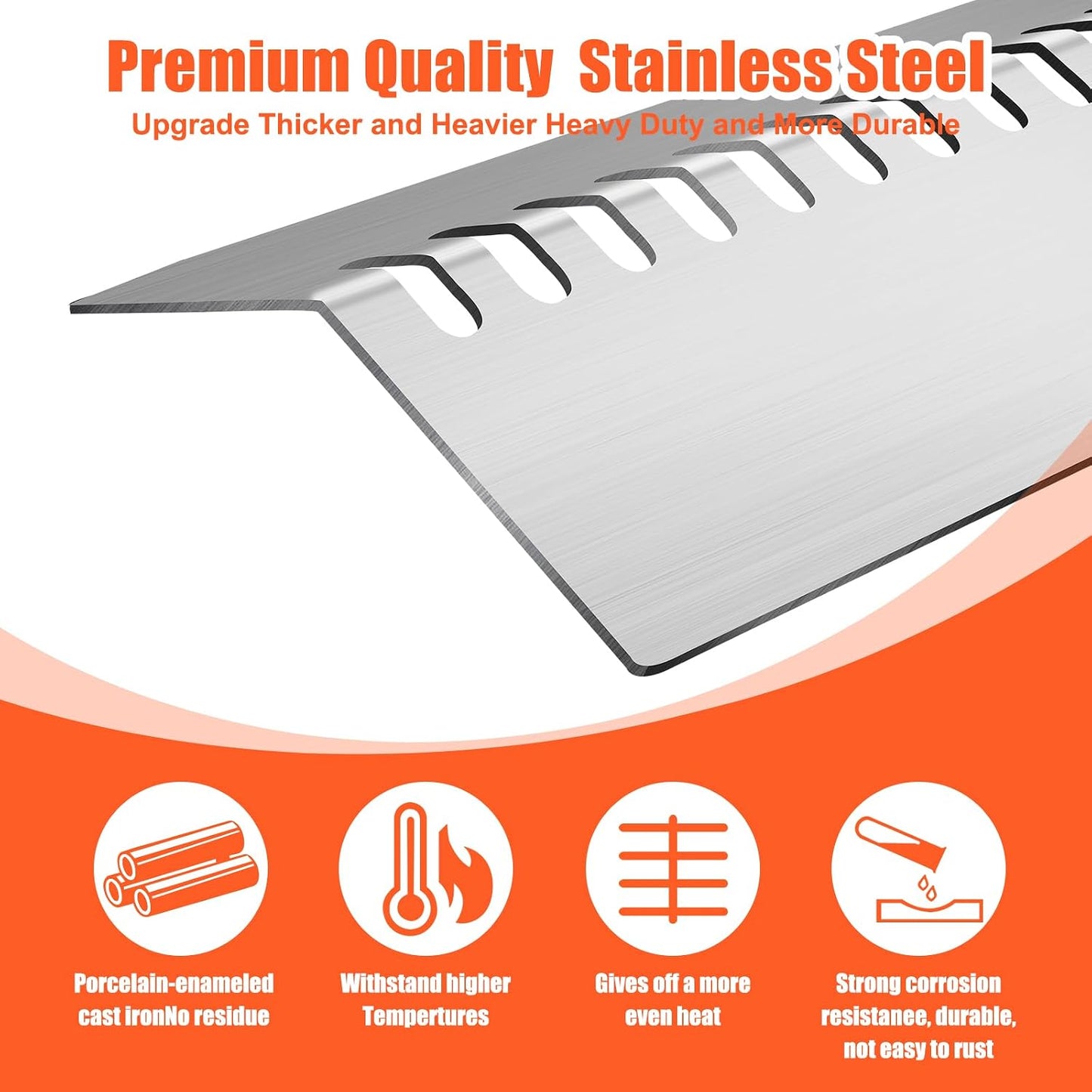 5-Burner Grill Grate, Flame Tamer & Heat Shield Kit for Bull Angus Grills