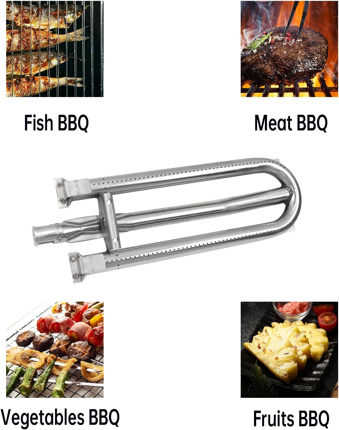 3-Pack Grill Burner & Heat Plate Replacement Kit with Ceramic Rods for DCS Grills