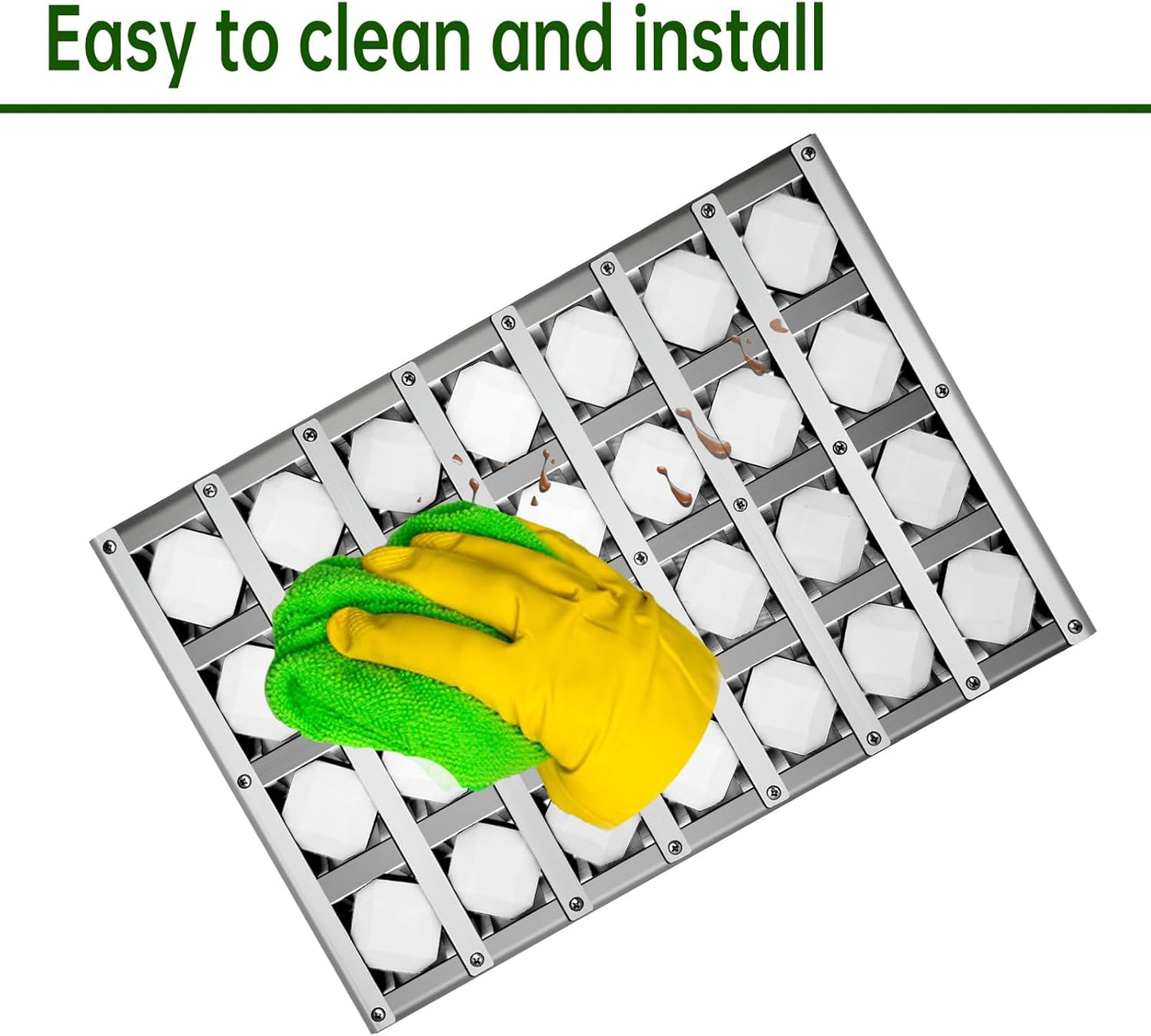 17.875" Grill Heat Plates Grill Briquette Tray for Alfresco Grill ALX2-30C, ALX2-42C, ALX2-42RFG, ALX2-56, ALX2-56BFG, Stainless Steel BBQ Heat Shield Flame Tamer with 56 Ceramic Briquettes