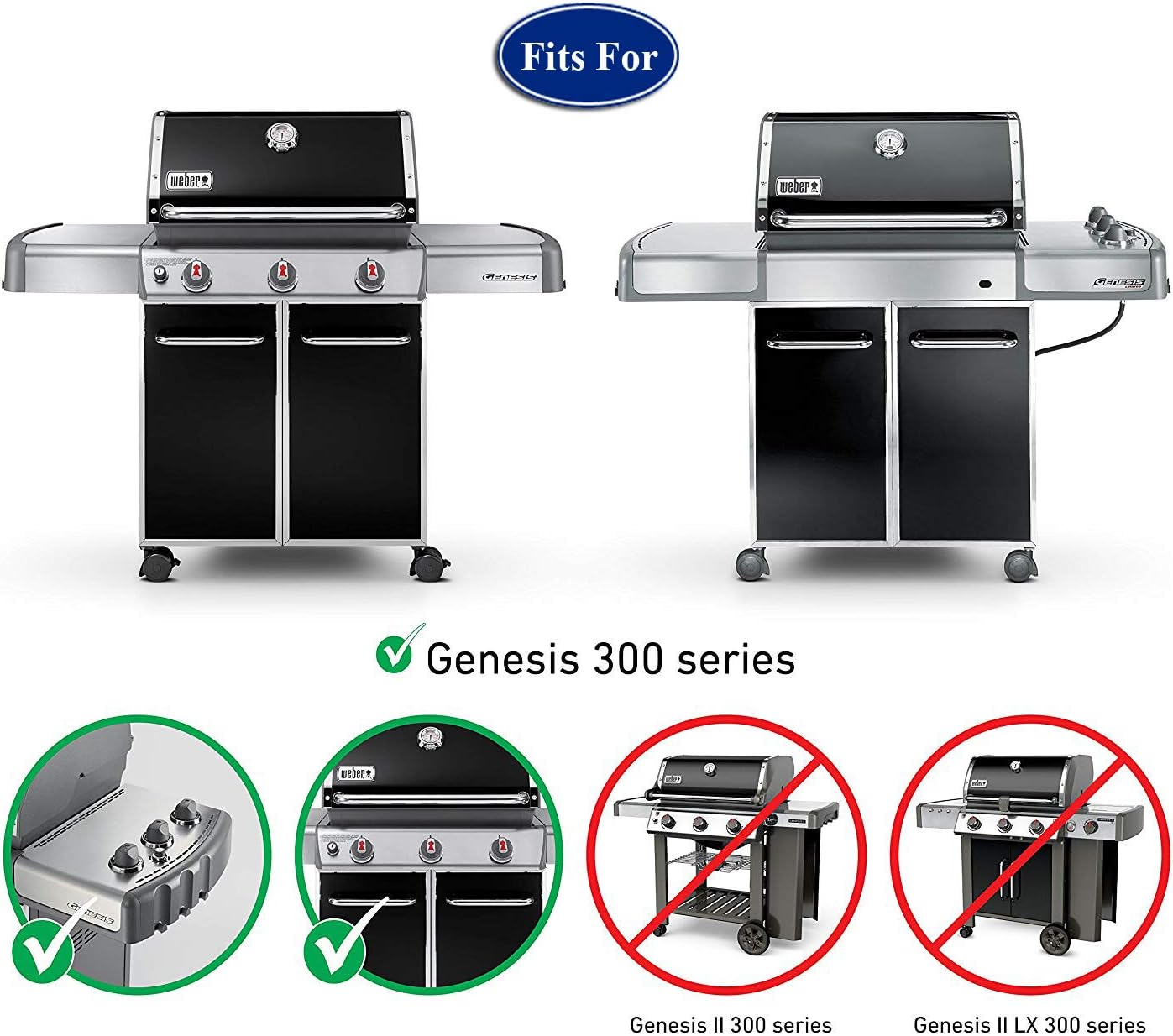 7528 304 Stainless Steel Cooking Grates for Weber Genesis E and S Series 300 E310 E320 S310 S320 Gas Grills, weber genesis grill grates, Weber Genesis Grill Parts, 19.5 x 12.9 inch
