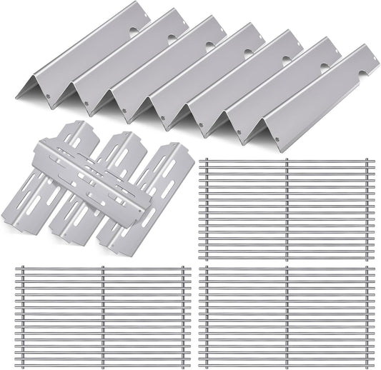 66089 Grill Grates 66796 Flavorizer Bars Heat Deflectors for Weber Genesis 2 Grill Parts E-410, S-410, Replacement Parts for Genesis II LX E-440, S-440,Stainless Steel Heat Plate Deflectors