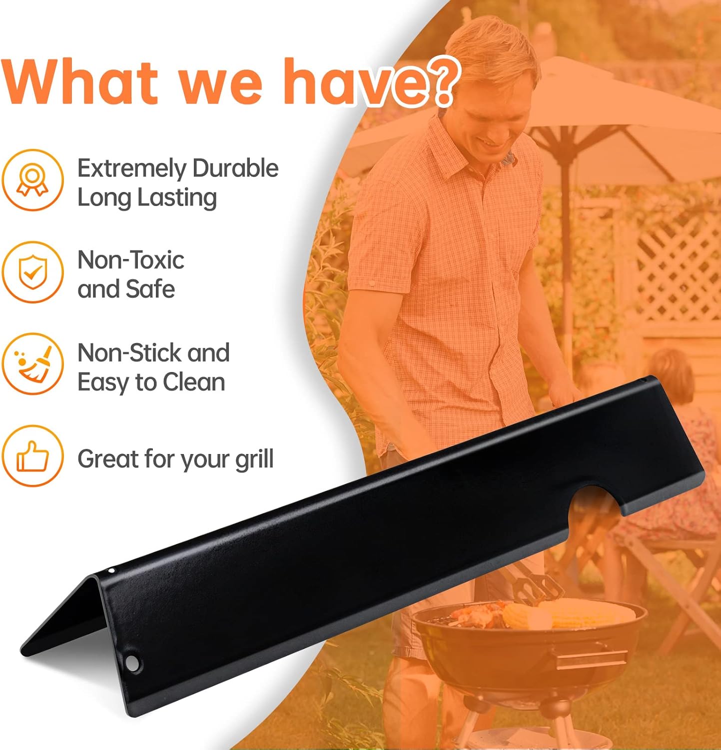 Flavorizer Bars and Heat Deflectors Replacement for Weber Genesis II (3+5 Genesis II)