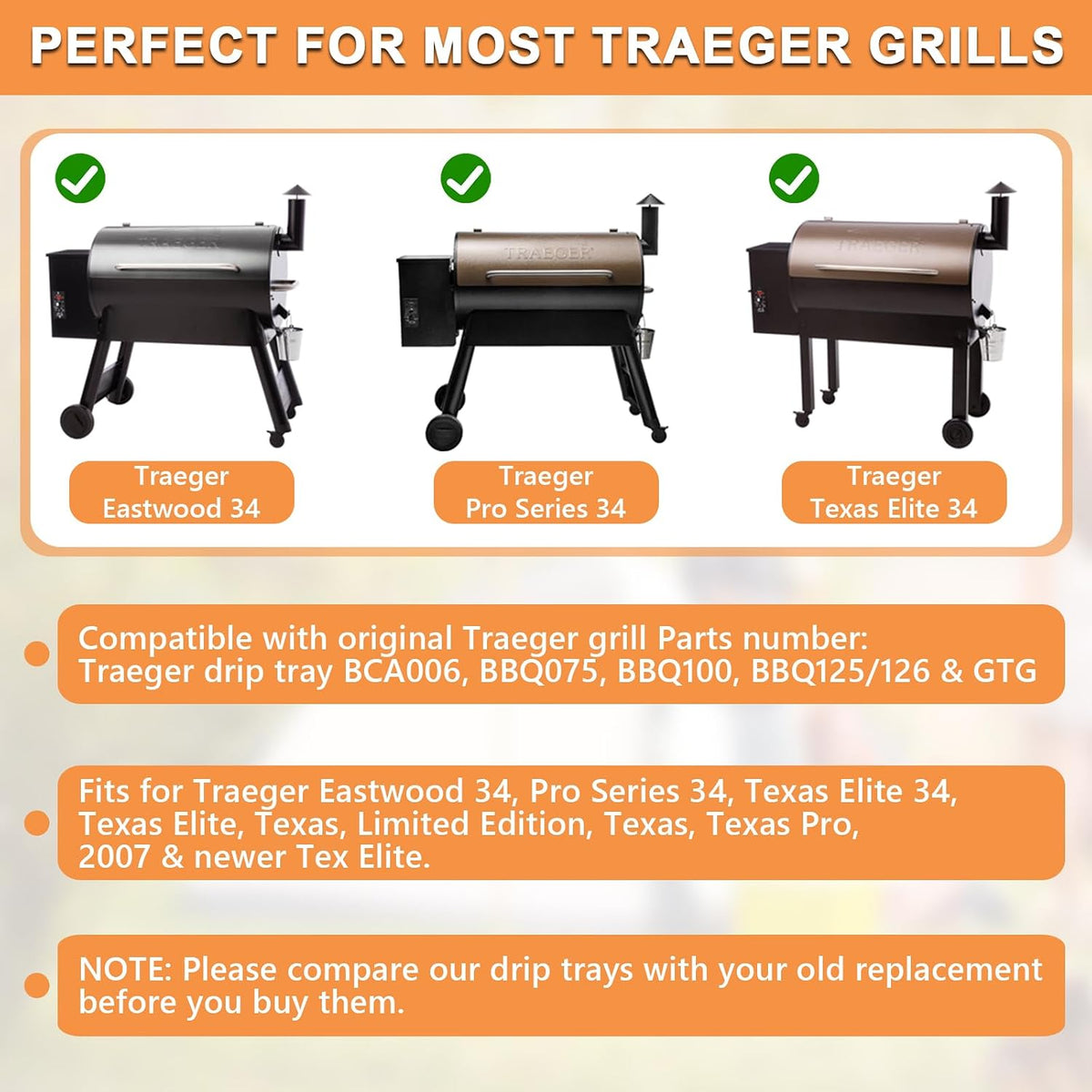 Traeger Pro 34 upgraded drip tray BCA006 PETKAO - photo 1