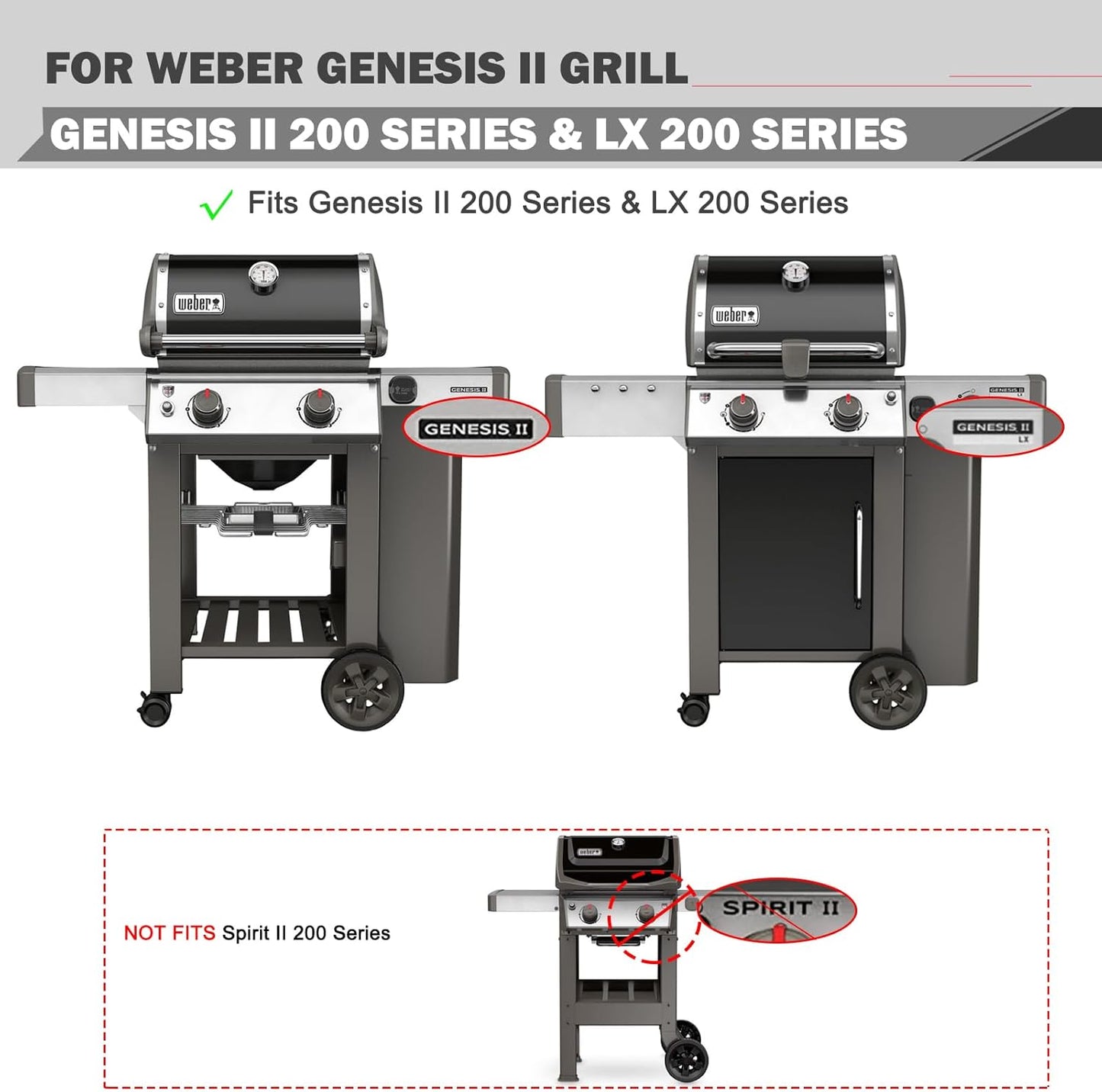 Genesis II E210 Grill Replacement Parts Flavorizer Bars Heat Deflector for Weber Genesis II E-210 S-210 E-240 GS4 Grill Parts 66794 66039 Parts Weber Genesis II 200 Series LX E240 S240 Replacement