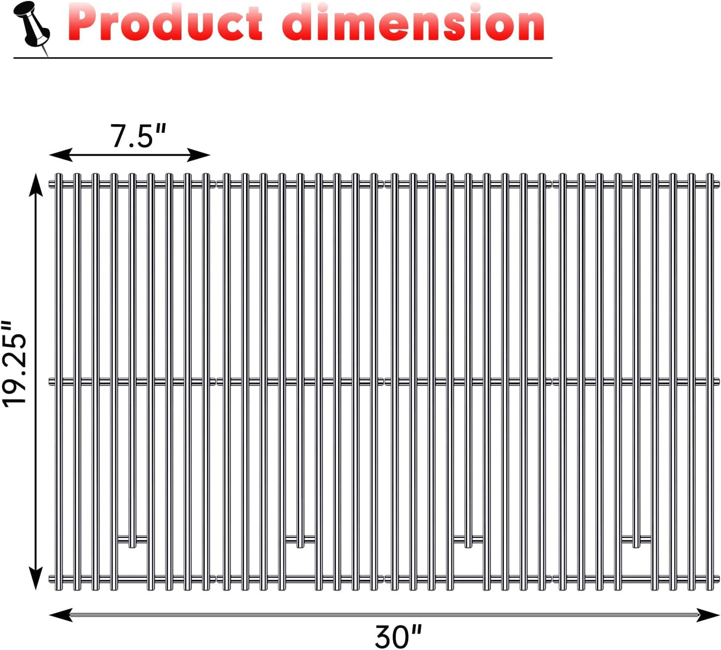 9mm Stainless Steel Grill Grates for Bull Angus, Outlaw, Lonestar & Lion Grills