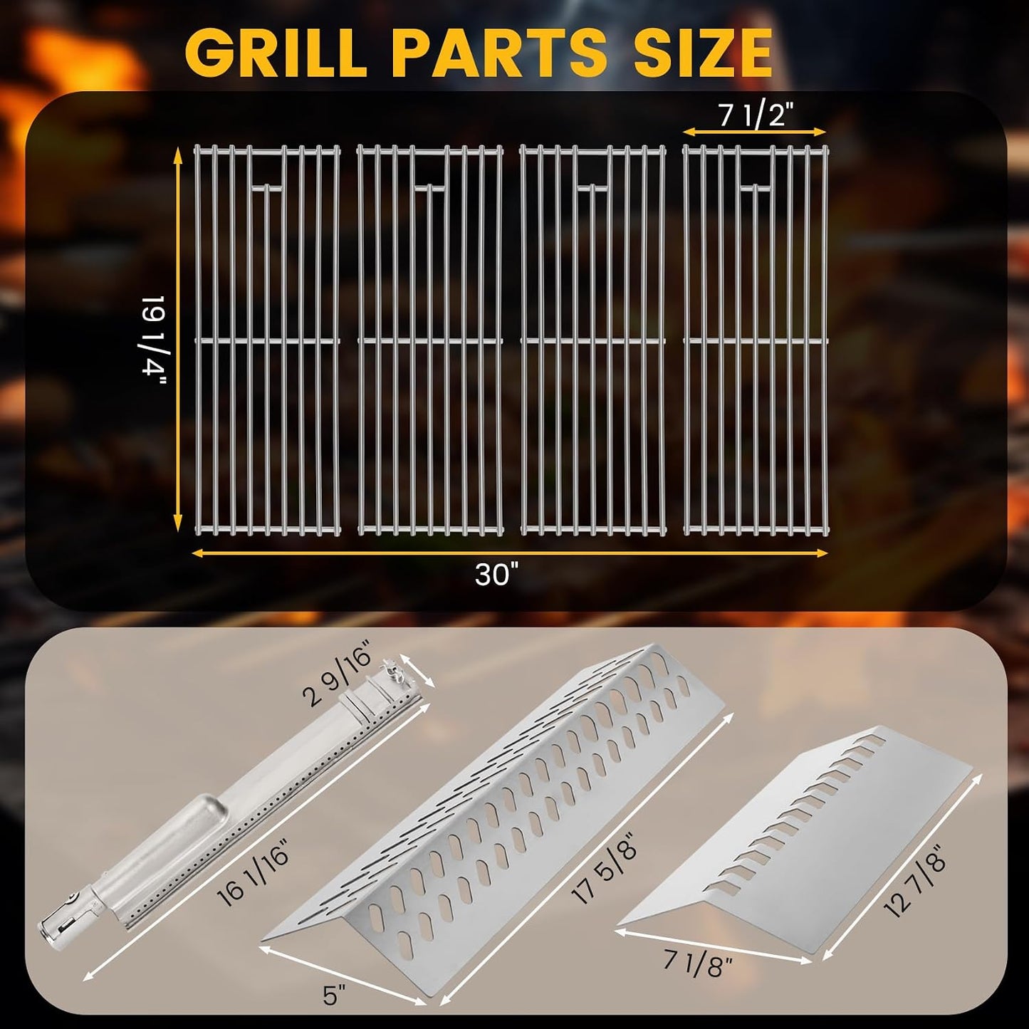 Bull Grill Complete Rebuild Kit – Burners, Grates, Flame Tamers & Heat Shields