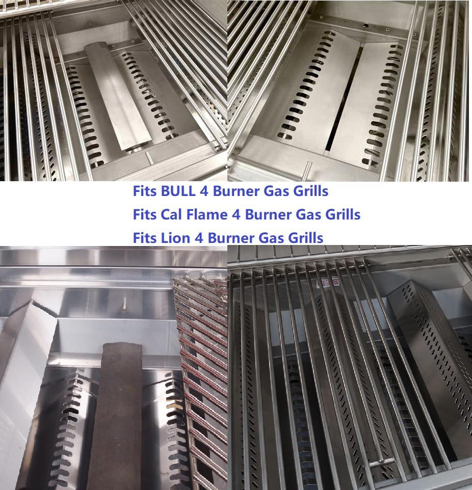 Bull Grill Burner, Flame Tamer & Heat Shield Kit – Fits Bull, Lion, Cal Flame 4-Burner Grills