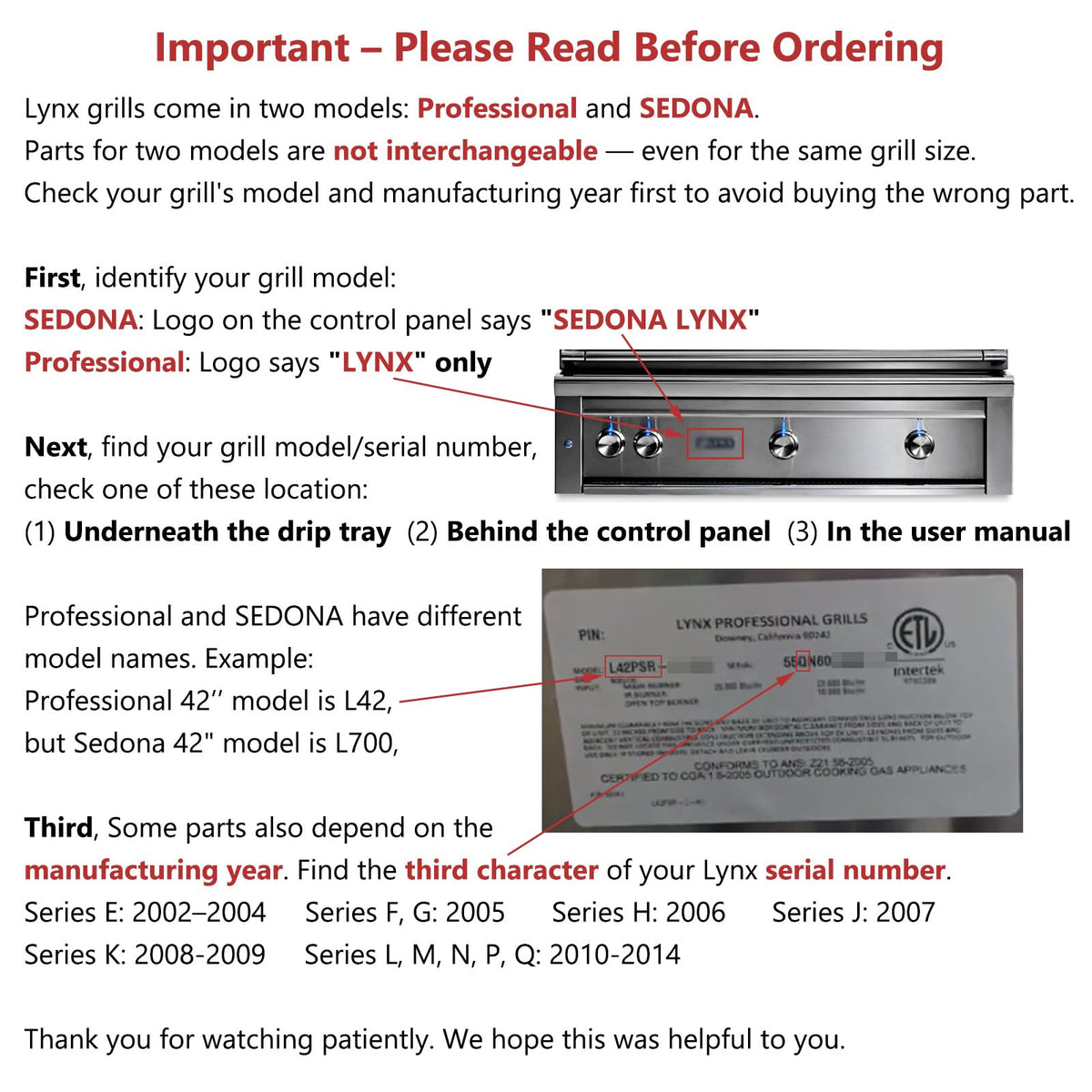topgrillparts wide grill grate Lynx 30018 - photo 2