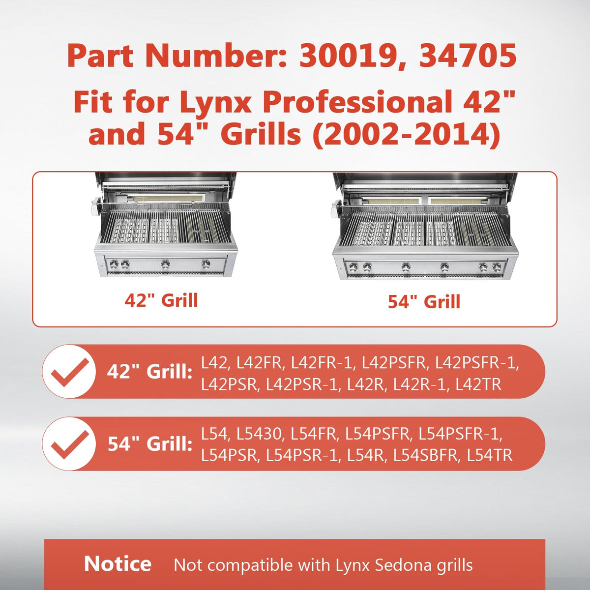topgrillparts narrow grill grate Lynx 30019 34705 - photo 3