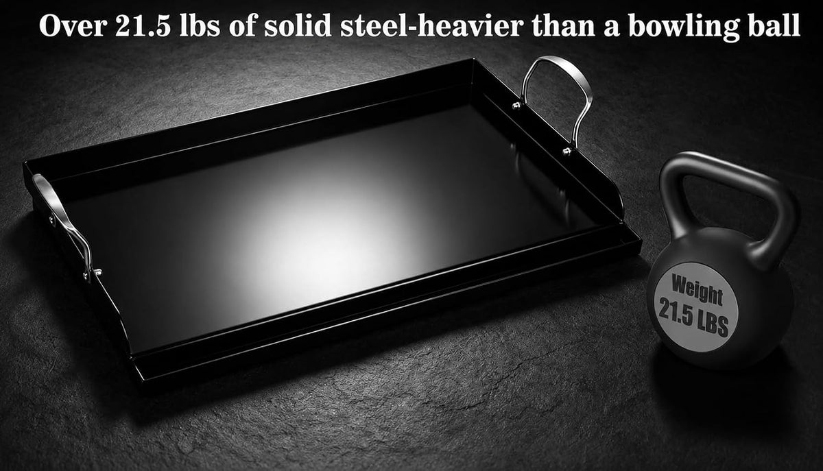 topgrillparts 25x16 nanoceramic cast iron griddle - lifestyle view 2