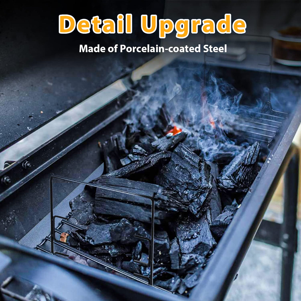 27" Charcoal Ash Pan Replacement for Char-Griller 1224 1324 2121 2222 2727 2828 2929 with Fire Grate Hangers
