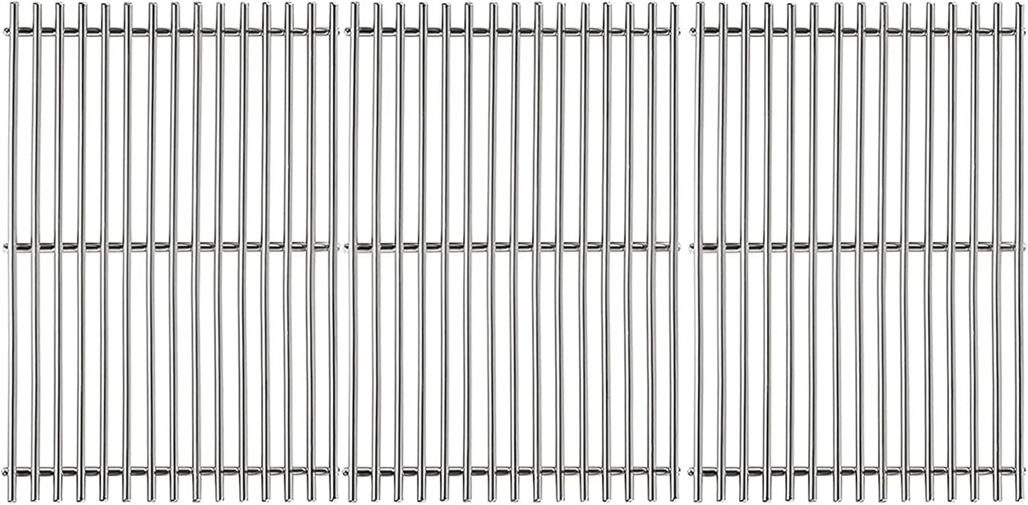 19.5" Solid SUS304 Stainless Steel Cooking Grates Replacement for Weber Genesis E and S Series 300 E310 E320 S310 S320 Gas Grills, Set of 2, 7528 (19.5" x 12.9" x 0.5")