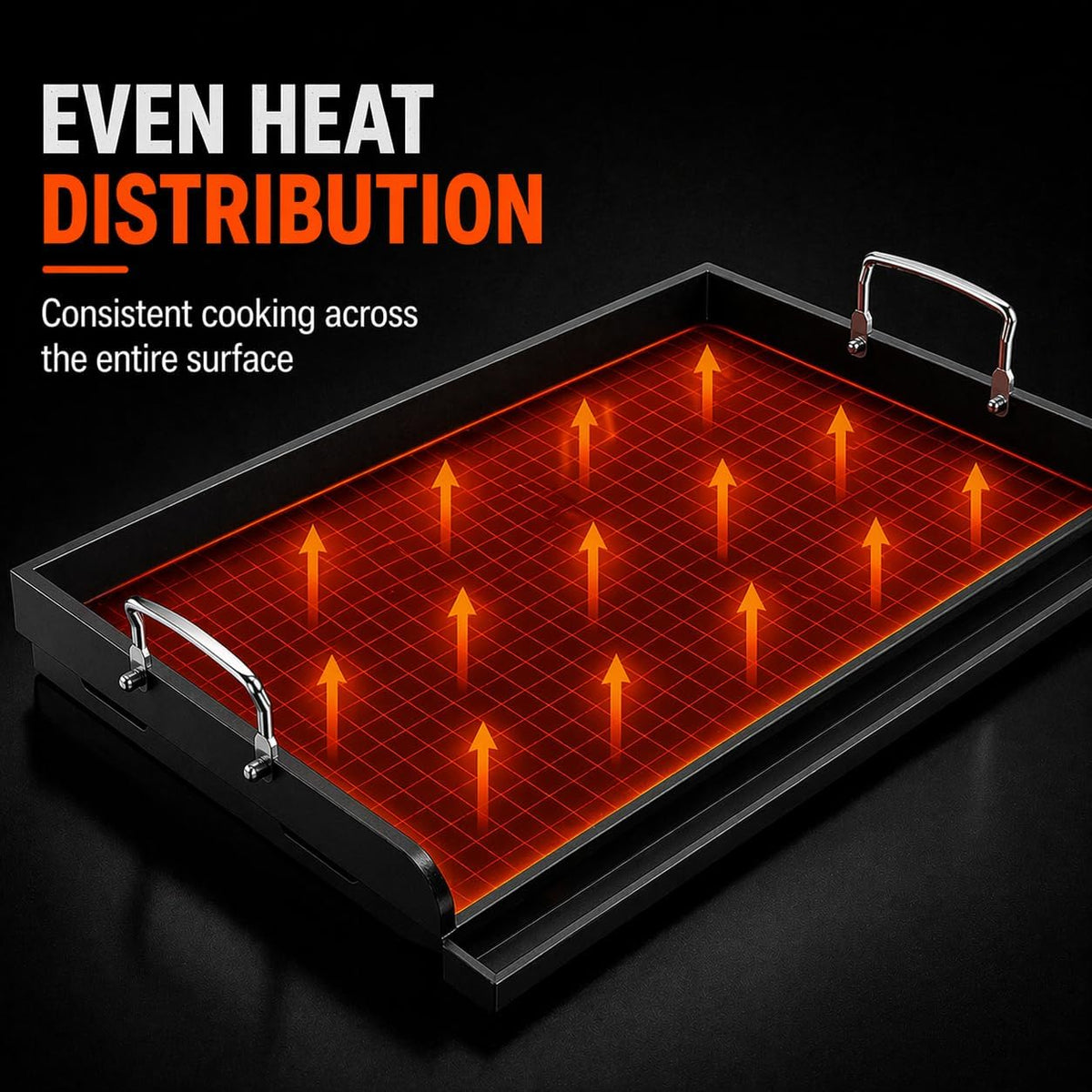 topgrillparts 25x16 cast iron griddle - detail view