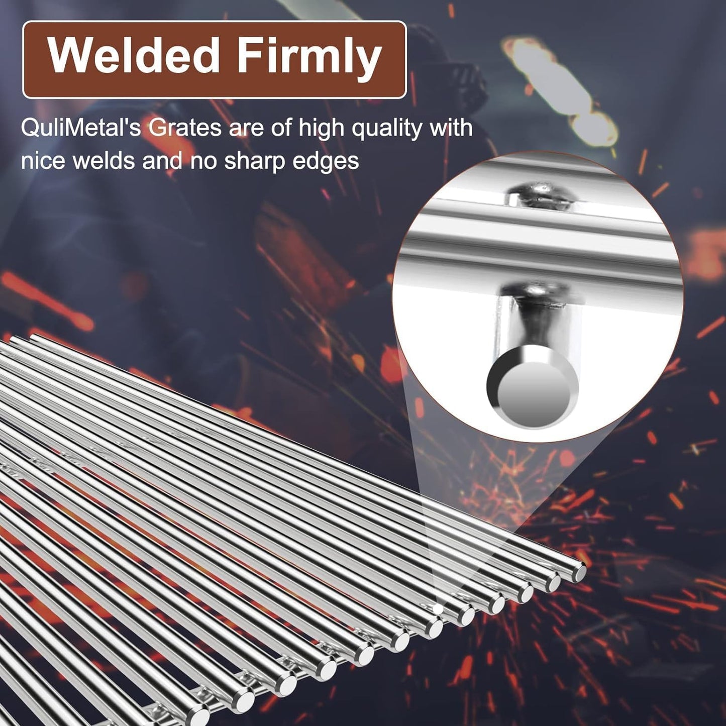 SUS304 9MM Cooking Grates for Weber Genesis GS4 Genesis II E-410, E-415, E-435, Genesis II LX E-440 Series Gas Grills, 304 Stainless Steel Grill Grates for Weber 66089 66097