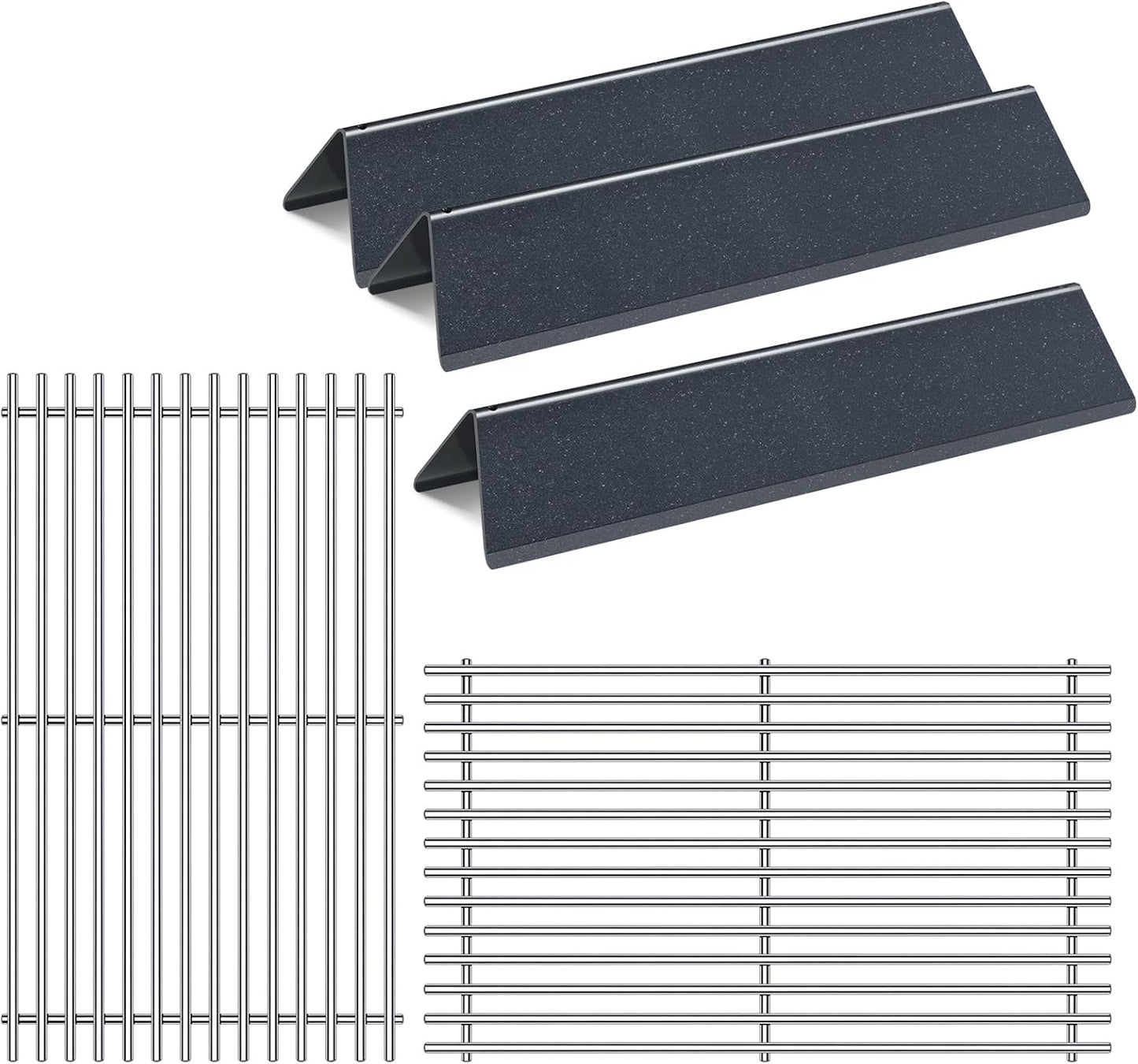 17.5” Grill Grates Replacement for 7637 7635 Weber Spirit I Spirit II E-210, S-210, E-220, S-220 With Front-Mounted Control Panels,Flavorizer Bars Cooking Grid Parts 2 Burners Spirit 200 Series