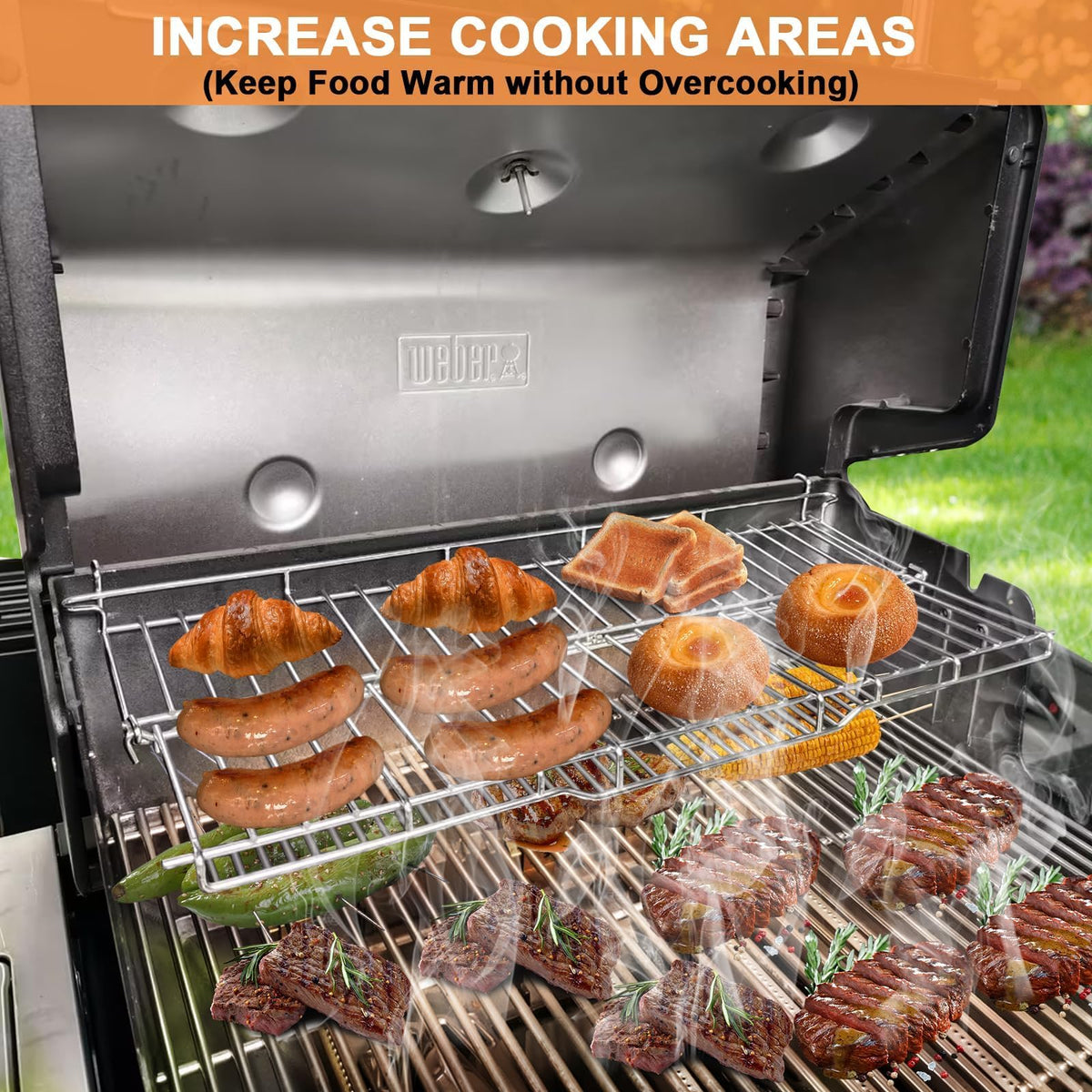 topgrillparts Weber Genesis II 300 Series Warming Rack 66044 - dimensions