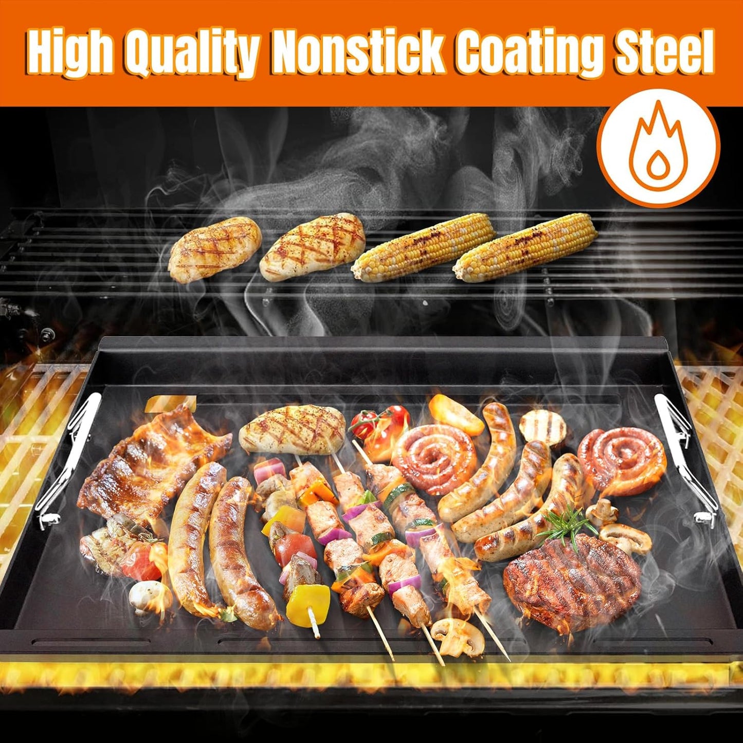 1 Pack Grill Flat Top Griddle Pan Inserts Replacement Parts for Weber GS4 Genesis II E-410 S-410 E-435 S-435 E-440 S-440,6789 Replace,22.2" x 18.8"