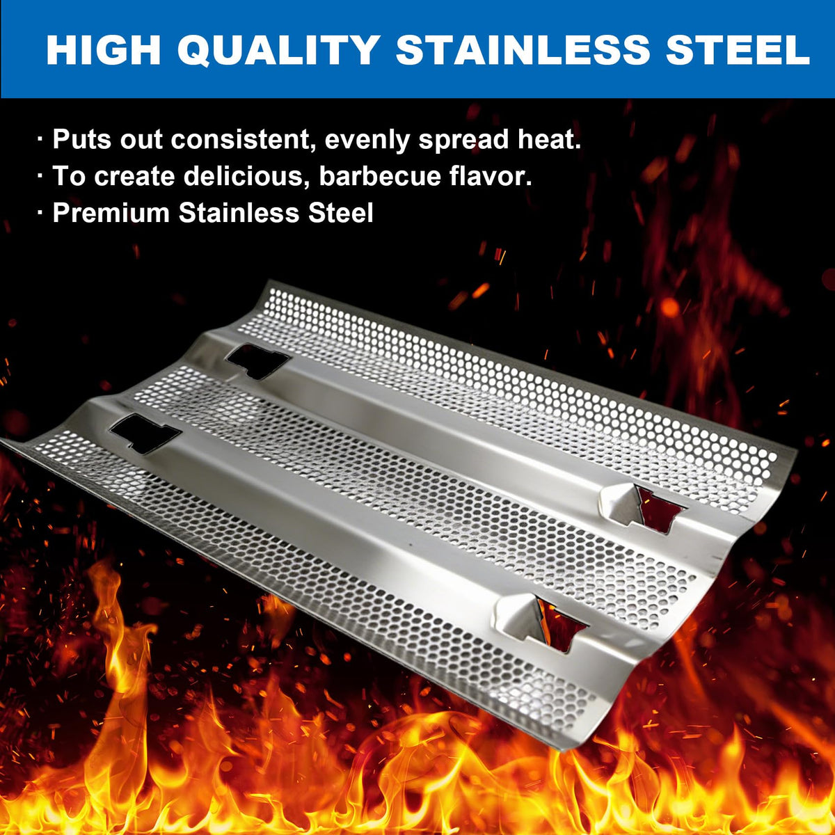 Fire Magic grill heat plate flame tamer - installed on grill