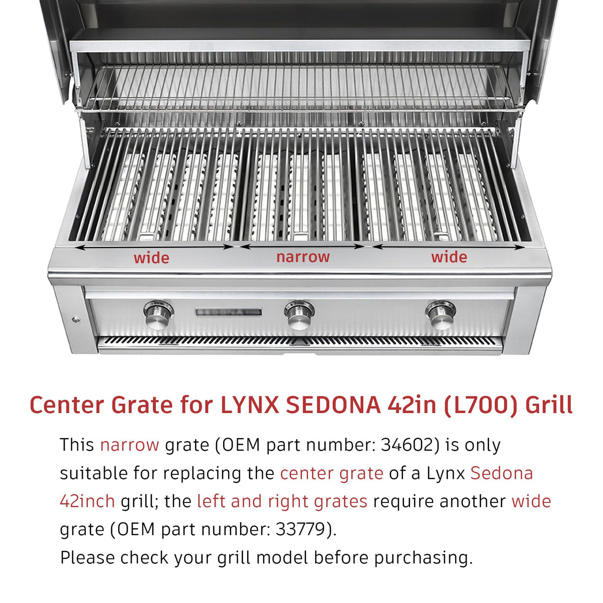 topgrillparts wide grill grate Lynx Sedona 33779 - photo 6