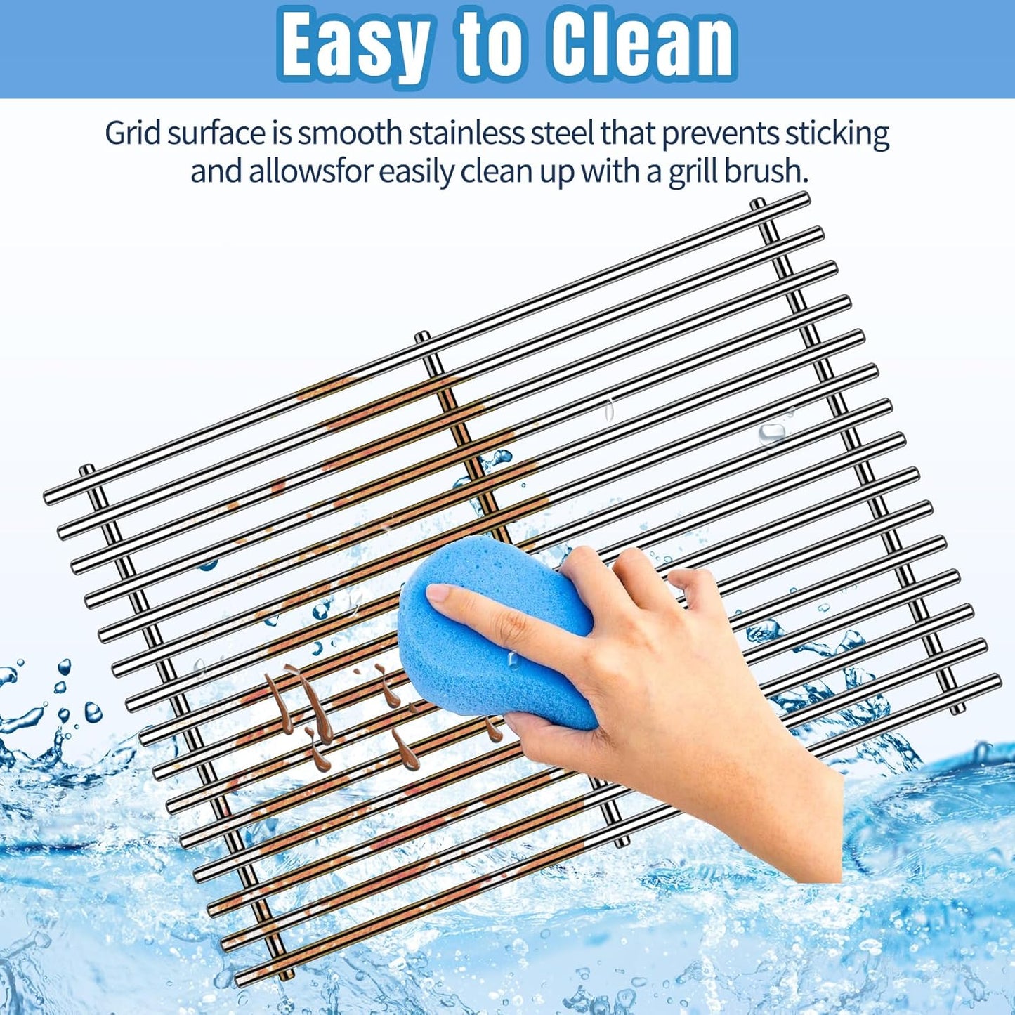 17.5" SUS304 9mm Cooking Grid for Weber Spirit Grill Grates