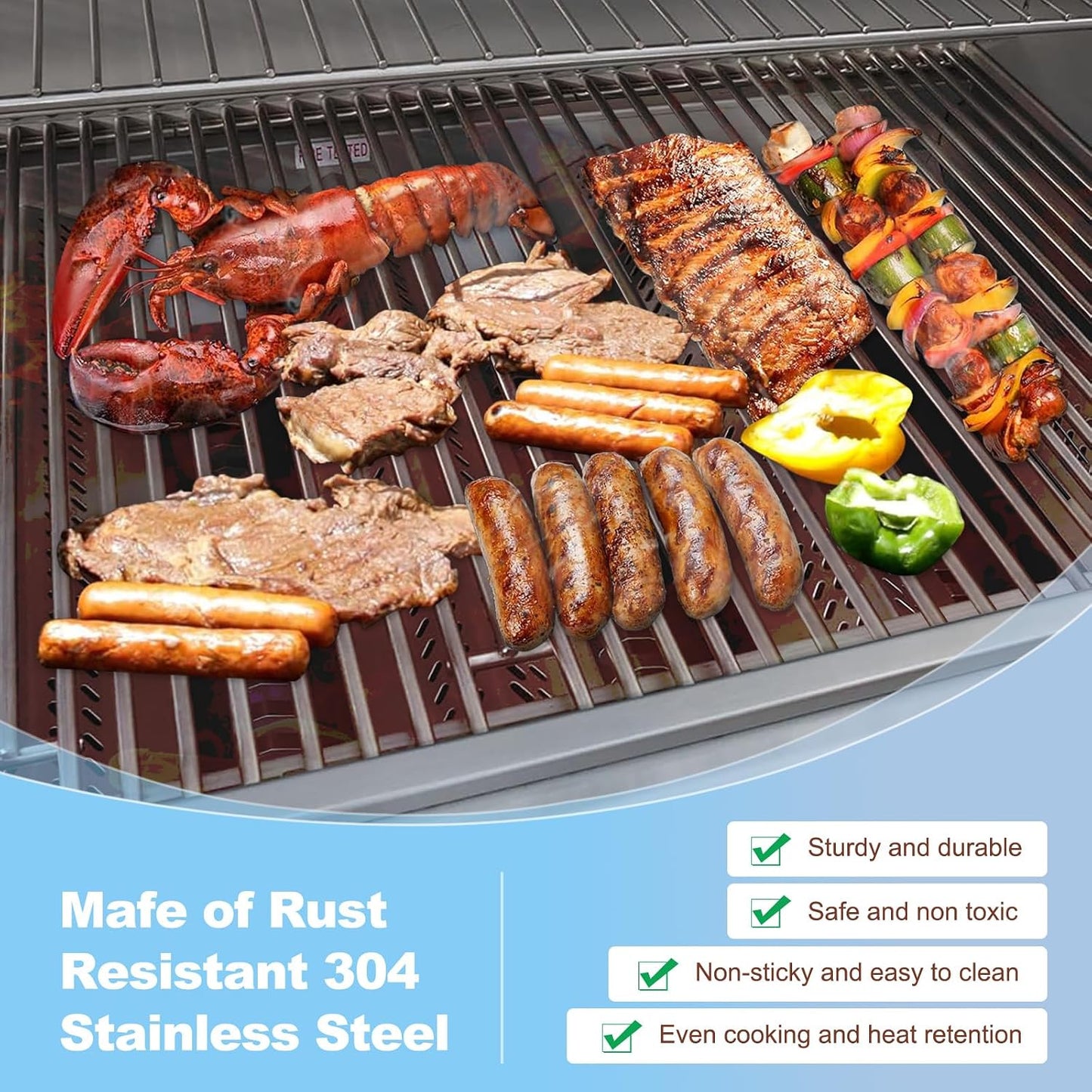 4-Pack Burner, Heat Plate & Cooking Grate Kit for Bull Angus, Outlaw & Lonestar
