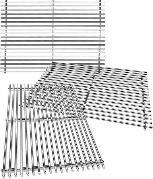 Grill Grates Parts for Weber Genesis Grill 66803, 66096, Weber Genesis II E-610, Genesis II LX E-640 S-640, CSE-315, CSS-315, 18”Stainless Steel Grids BBQ Gas Grill Replacement Parts