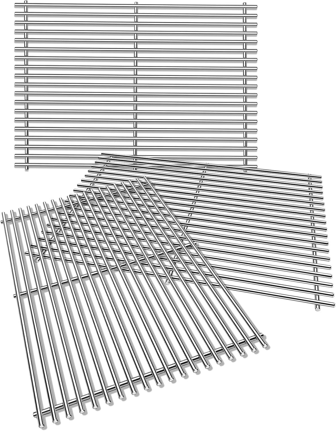 9MM 18.75" 304 Stainless Steel Grill Grates for Weber Genesis II/LX 400 Series E-410, E-435, S-410, S-435, SE-410, LX E-410, LX S-440, GS4 Grill Parts Replacement for Weber 7854 66089 66097