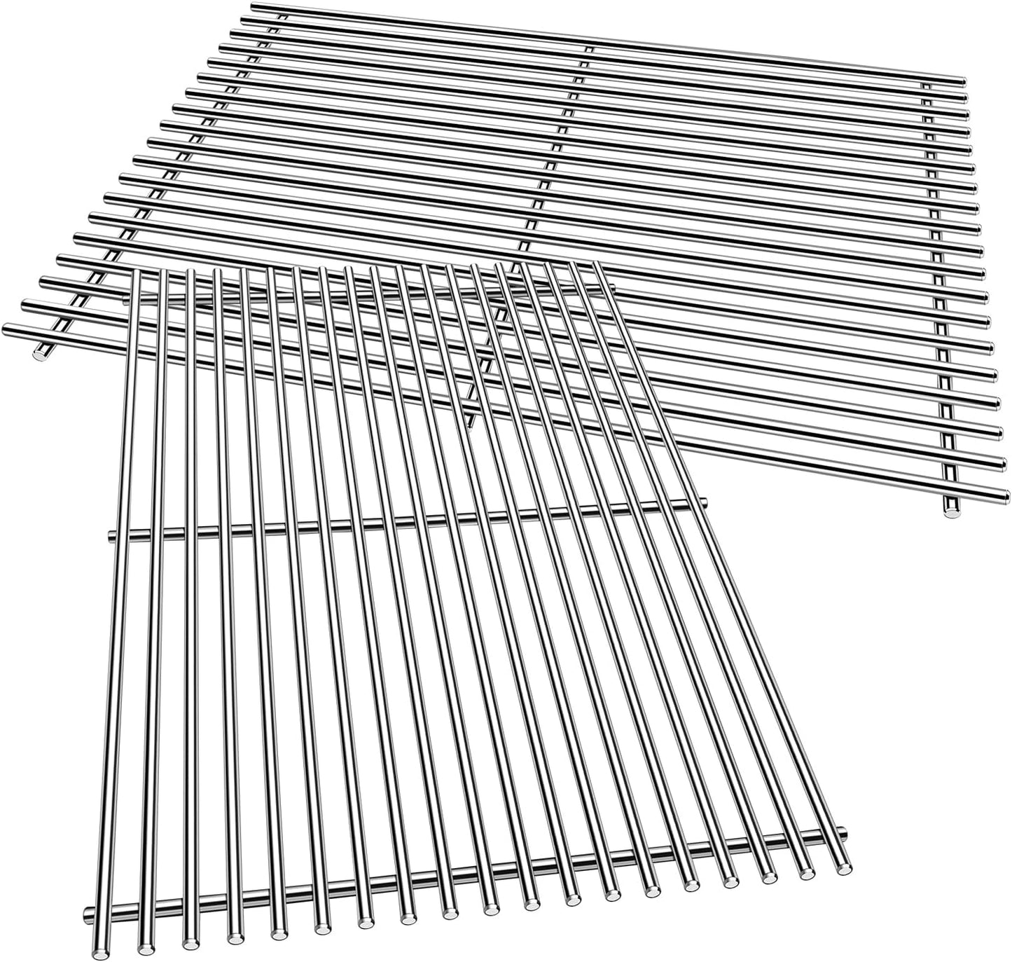 18 7/8" SUS304 9mm Cooking Grates for Weber Genesis II Grill Parts E&S 310 315 320 325 340, 2 Pack 66095 Grill Parts for Weber Grill Grate Genesis II LX 300 Series
