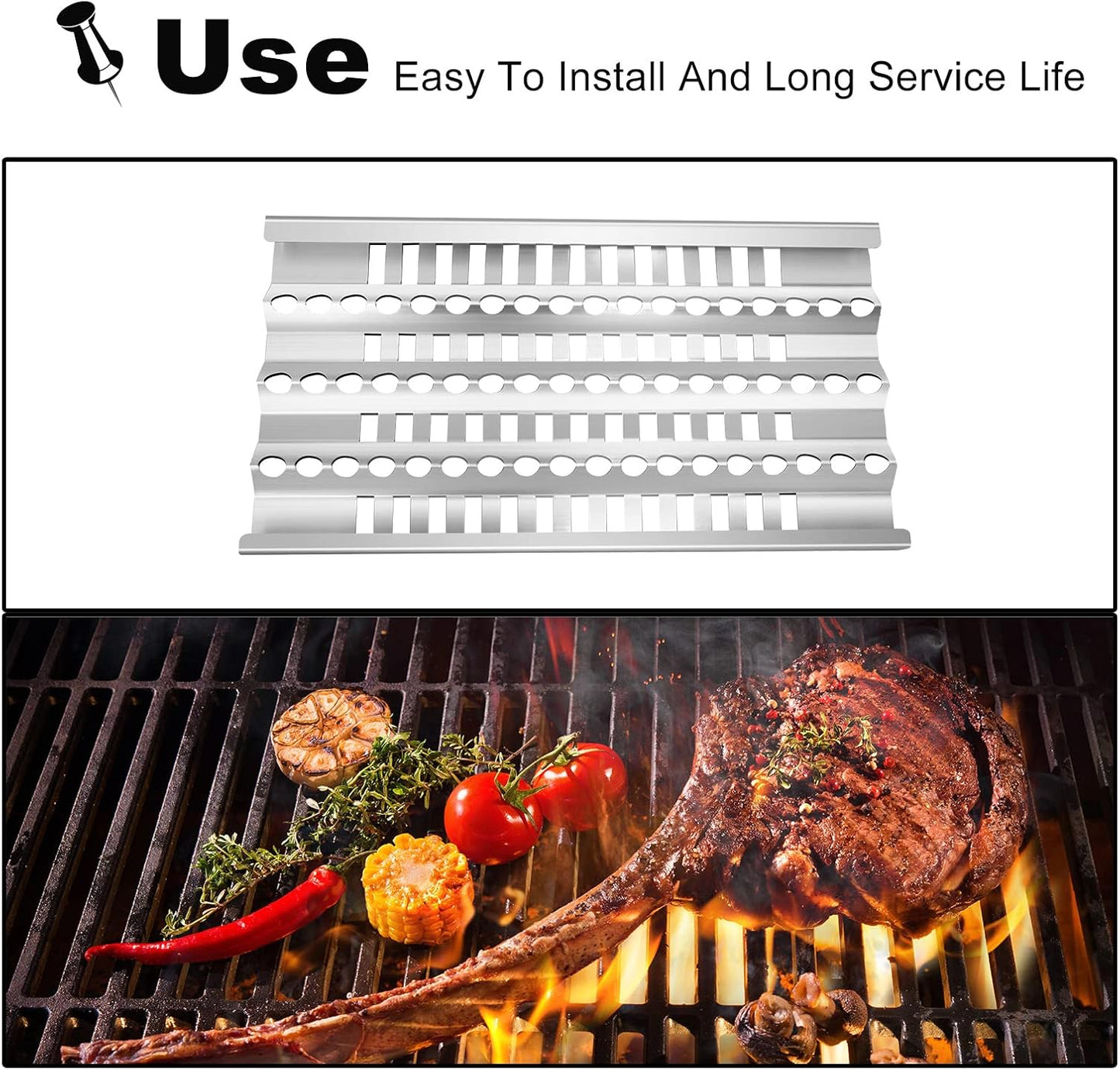 2-Pack Grill Heat Plate Shield & Burner Tubes for DCS 27/30/36/48 Grills