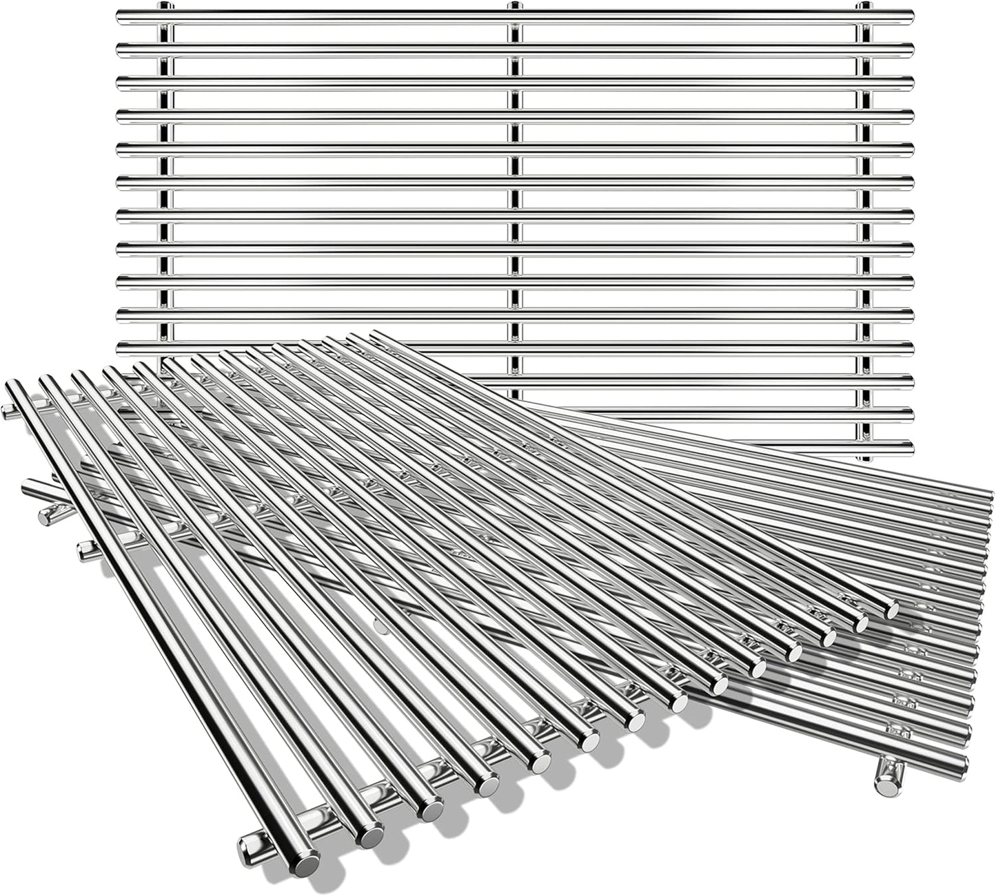 SUS304 9MM Cooking Grates for Weber Genesis GS4 Genesis II E-410, E-415, E-435, Genesis II LX E-440 Series Gas Grills, 304 Stainless Steel Grill Grates for Weber 66089 66097
