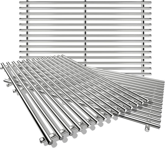 SUS304 9MM Cooking Grates for Weber Genesis GS4 Genesis II E-410, E-415, E-435, Genesis II LX E-440 Series Gas Grills, 304 Stainless Steel Grill Grates for Weber 66089 66097